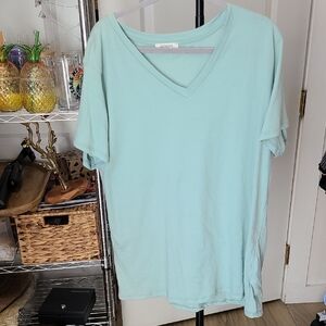 Zenana Outfitters Light Mint V-Neck Short Sleeve Tee